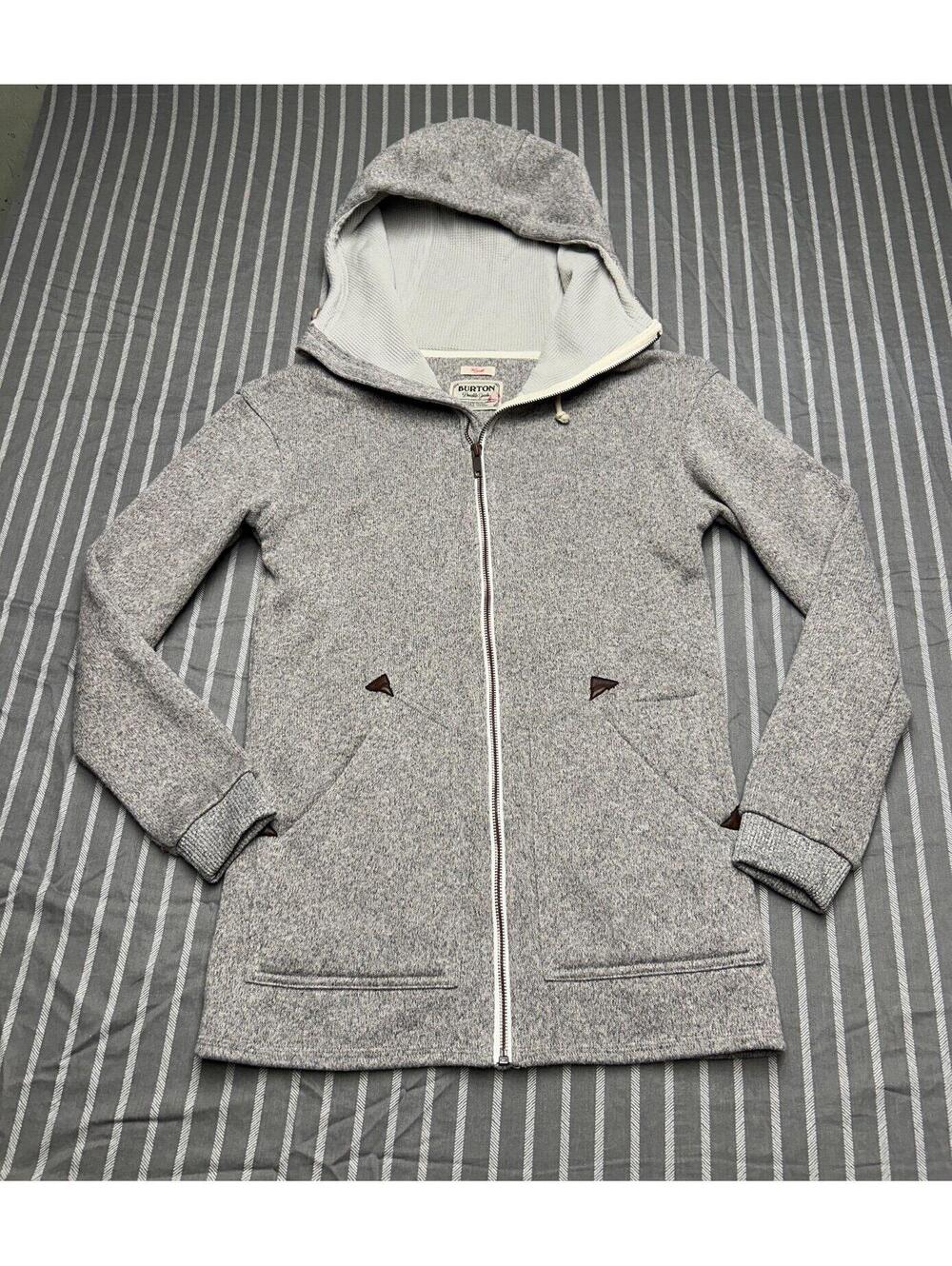 Burton Women's Gray Full Zip Hooded Fleece Jacket Size Small